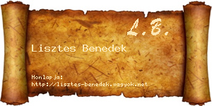 Lisztes Benedek névjegykártya